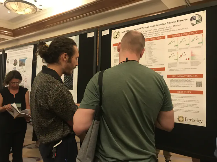 Undergraduate researcher Dean Berkowitz presenting his poster.